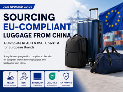 Approvvigionamento di bagagli conformi alle normative UE dalla Cina: una checklist completa per REACH e BSCI per i marchi europei.